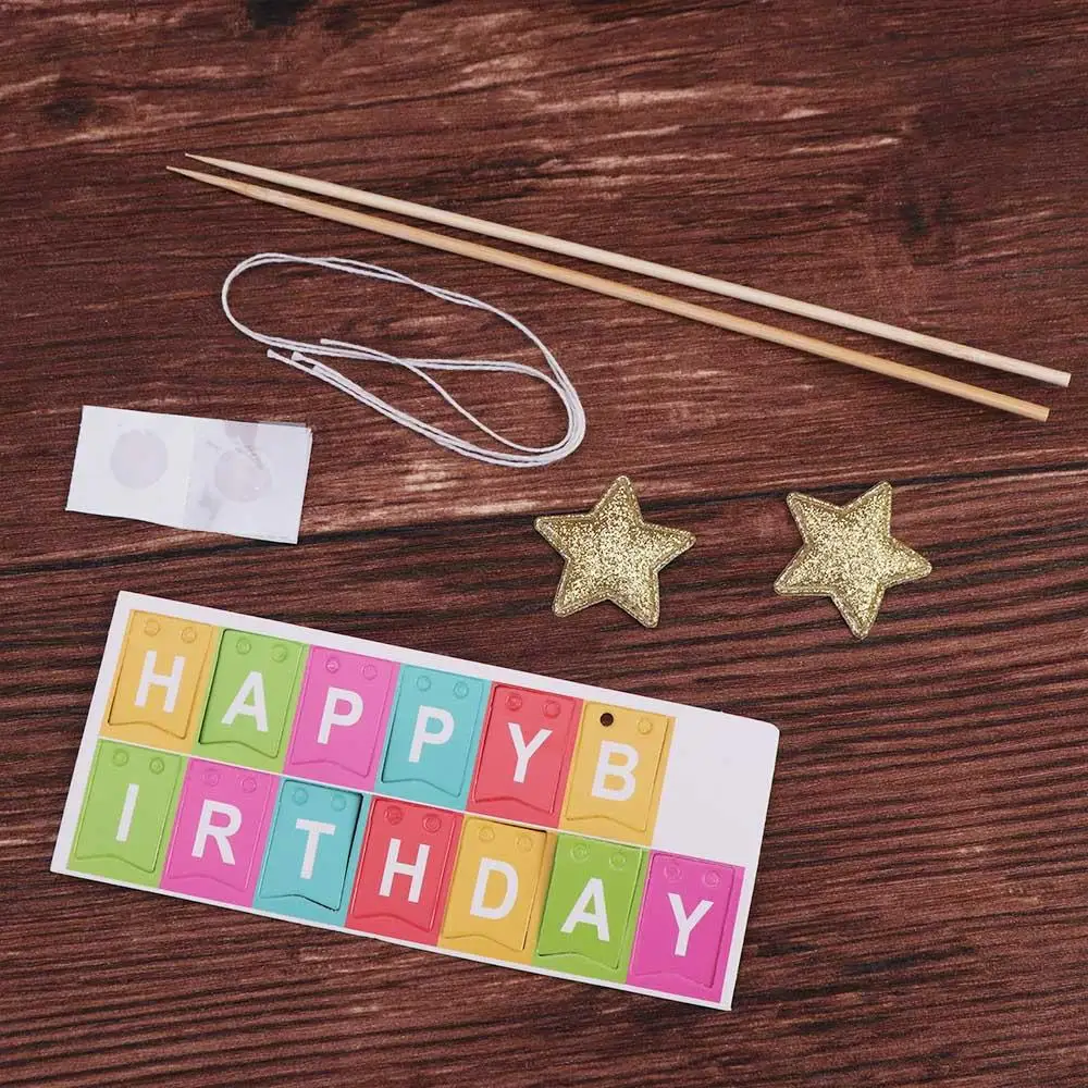 

Pennant Colorful Cake Topper Cute Paper Cake Banner Star Handmade Happy Birthday Cake Decor Birthday Party Supplies