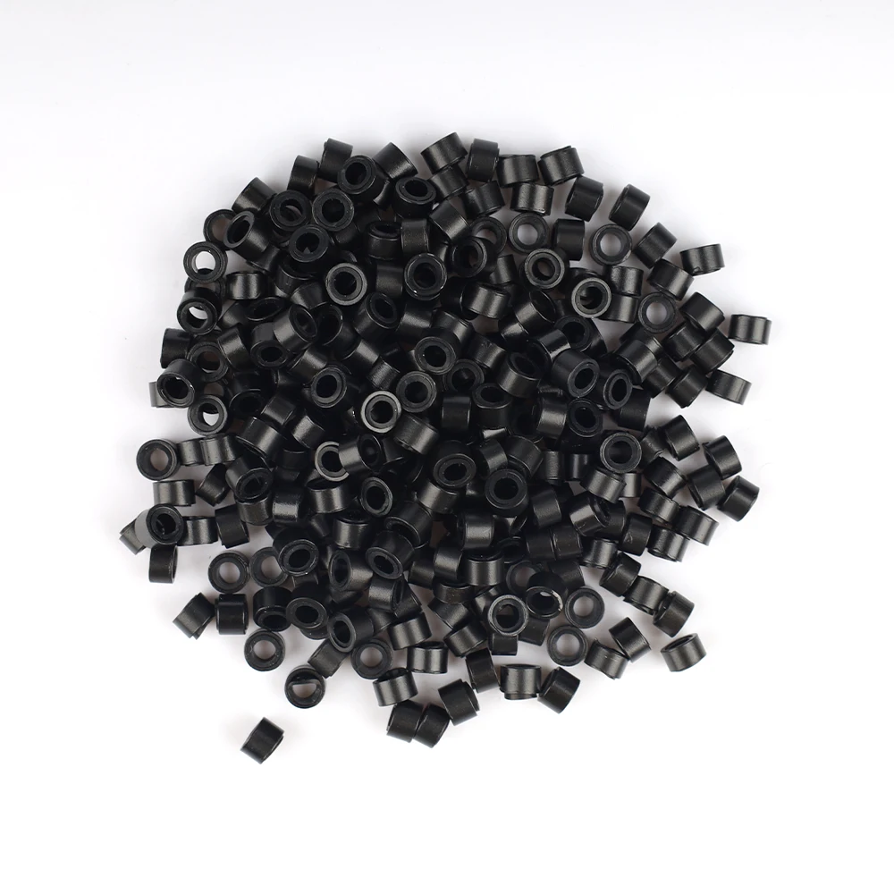 1000 Stück Mikroperlen, Haarverlängerungswerkzeug, 5 mm gefütterte Perlen, Premium-Silikonperlen für I-Tip-Haarverlängerungen, Microlink-Perlen – Detail 4