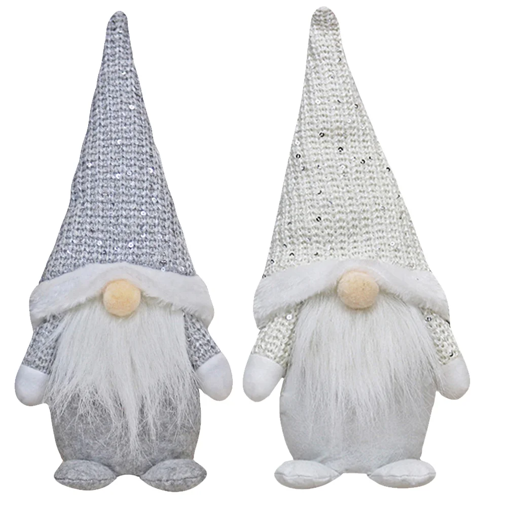 2 Pcs Outdoor Christmas Decorations Swedish Window Large Faceless Santa Gnome Gift Elder