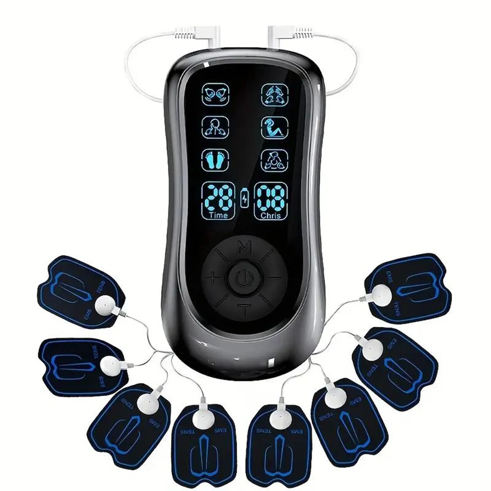 

Electric Muscle Massager Muscle Massager Muscle Massager Machine 6 Modes 19 Levels Strength Electric Muscle Massage Patch Black