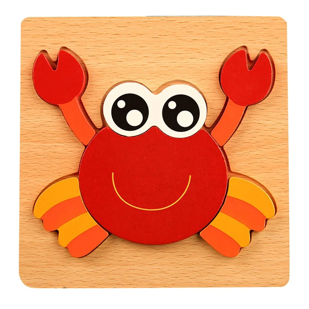 

3D деревянные пазлы, безопасные милые животные серии, познавательные головоломки с животными, портативные игрушки для раннего обучения, детские развивающие игрушки