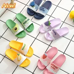 New Shoes for Women PVC Slippers Fashions Cartoon Fruit Sandals Flip Flops Summer Casual Beach Home Bath Thick Non-Slip Slippe