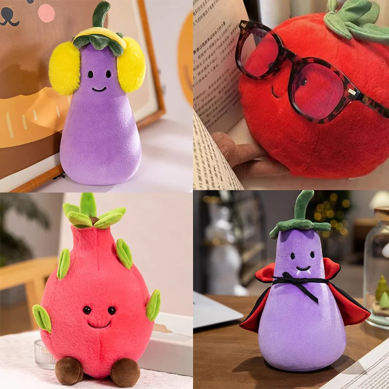 Jelly Cat Cute Creative Cartoon Characters Tomato Dolls Fruit And Vegetable Food Toys Home Bedroom Decorations Girl Gift