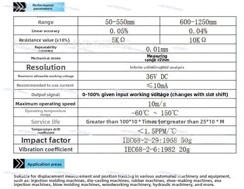 KTC/LWH-100mm tie rod electronic ruler linear displacement transducer