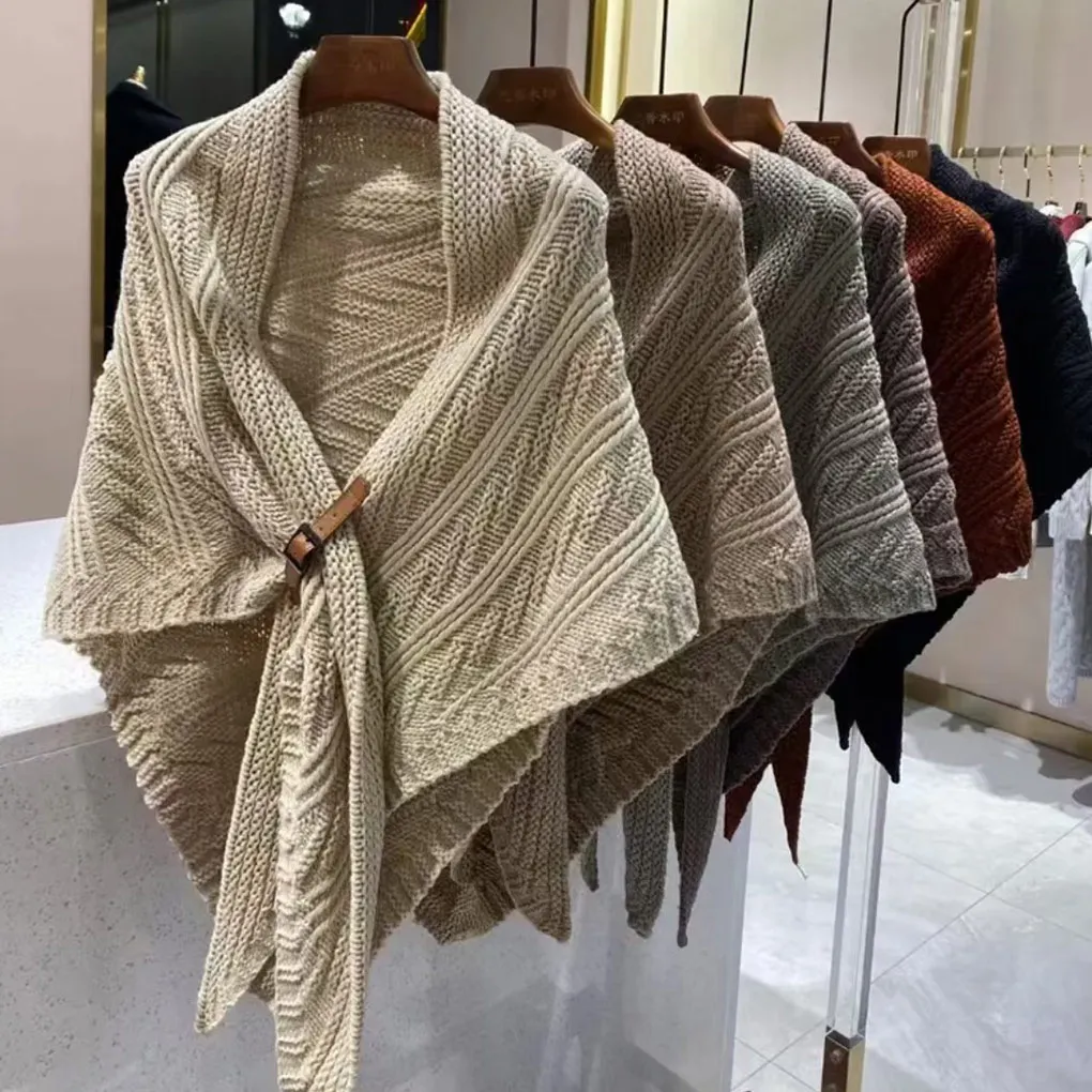 Women Shawl Spring Wraps Shoulder Scarf Fashion Clothing Triangular Khaki