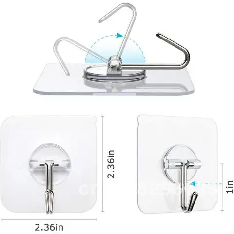 

Reusable Heavy Transparent Seamless Hooks, Waterproof and Oil Proof, Kitchen, Bathroom, Ceiling, Office, Window