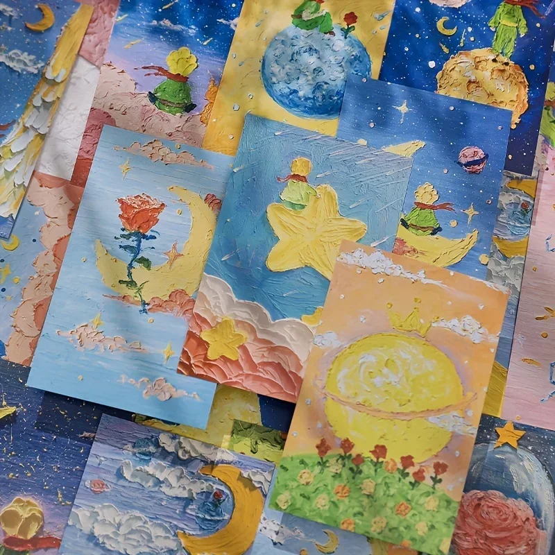 30 pcs Little Prince painting postcard Creative cartoon hand-painted card student gift decoration DIY materials