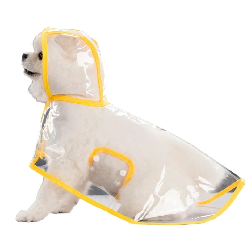 Clear Rainwear Body Cover with Hat for Dog Multiple Size to Choose