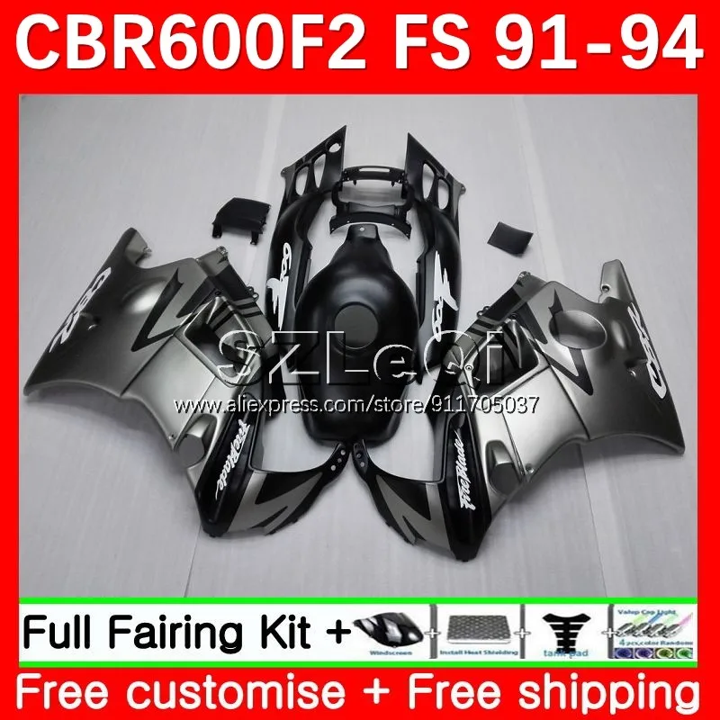 Body+Tank For HONDA CBR 600F2 600 CBR600 F2 Flat silvery FS CC CBR600F2 91 92 93 94 33No.11 CBR600FS 1991 1992 1993 1994 Fairing