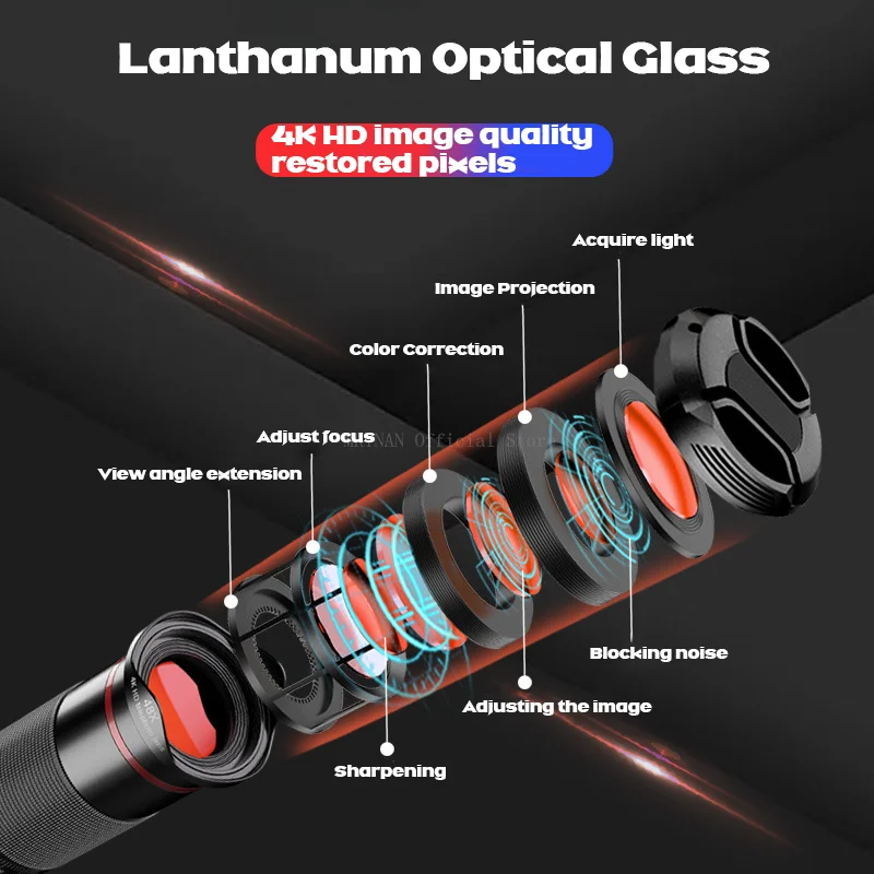 Imagem -02 - Super Lente Teleobjetiva com Tripé para Acampar 48x Zoom Lente do Telefone Móvel Poderoso Monocular Telescópio Metal hd