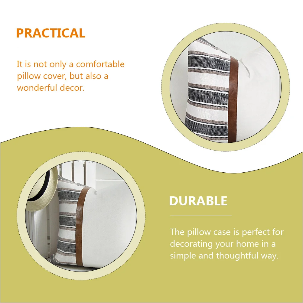 

Fashion Stripe Pattern Pillowcase Multi Purpose Throw Pillow Cover for Sofa Chair Decor Comfortable and Portable
