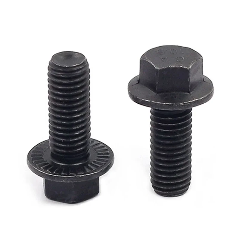 M5 M6 M8 M10 M12 M14 M16 Grade 10.9 High Strength Black Carbon Steel Hexagon Hex Head Flange Screws Bolts