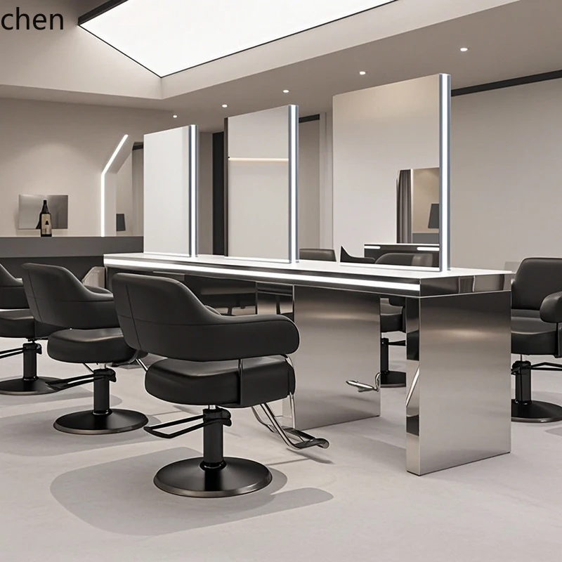 HT Barber Shop Spiegel Friseursalon High-End-Haar-Dauerwellen- und Färbetisch Mode Haarschneidespiegeltisch