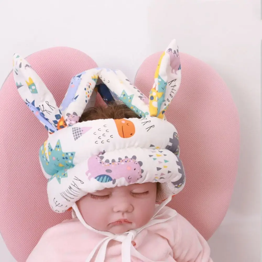 

Cartoon Baby Safety Helmet Rabbit Ears Adjustable Infant Protection Hat Headgear Walking Crawling Anti-crash Toddler Cap Girls