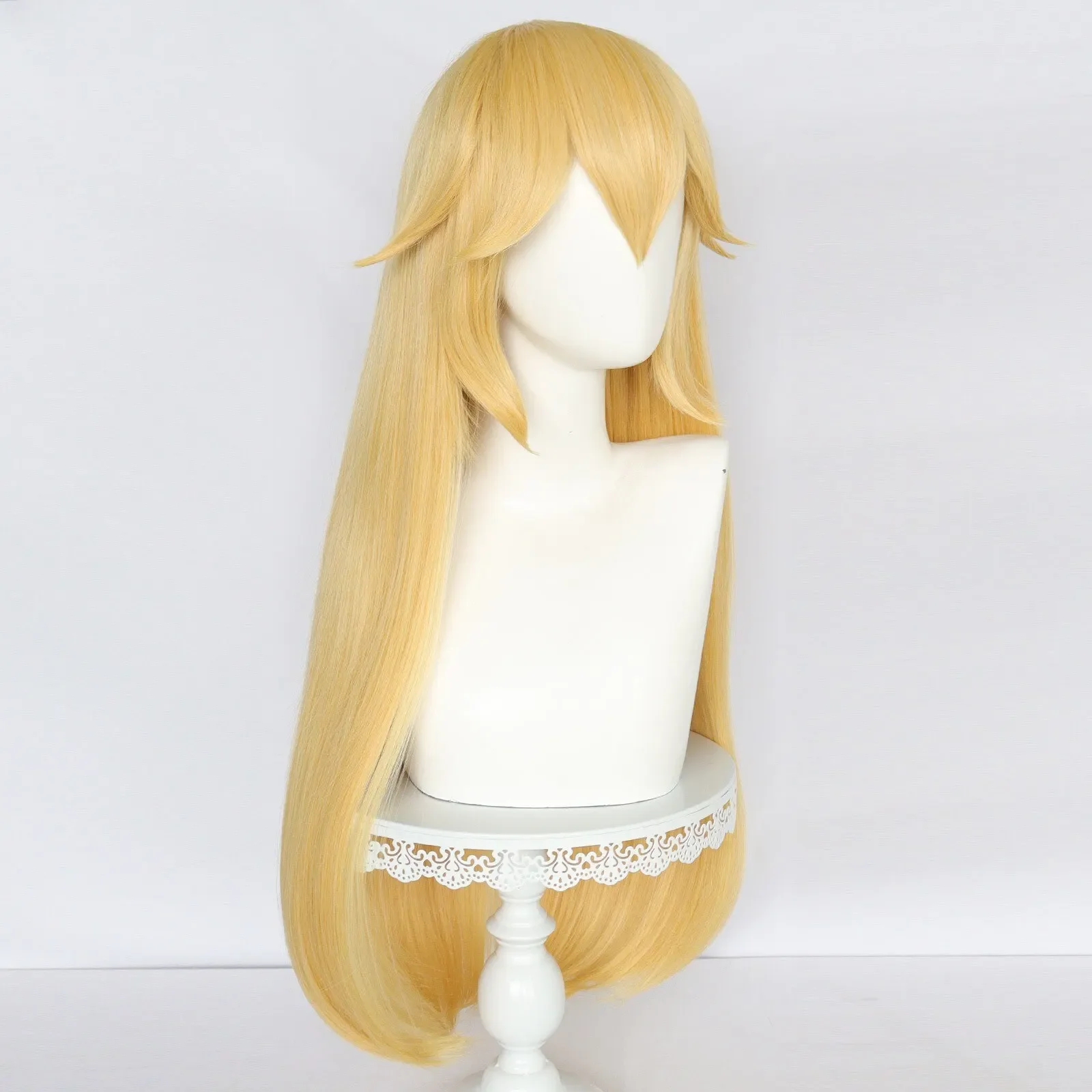 Anime Princess Peach Cosplay Wig Adult Women Long Blonde Straight Heat Resistant Synthetic Hair Role Play Wigs Halloween Props