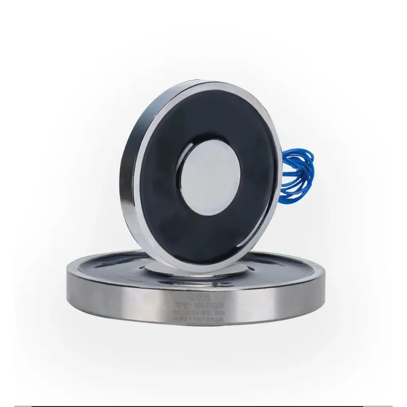 P120/40 300Kg Suction Cup Electromagnet Round DC 12V24V Coil Traction Iron 1.1A Strong Magnet Energized Magnetic