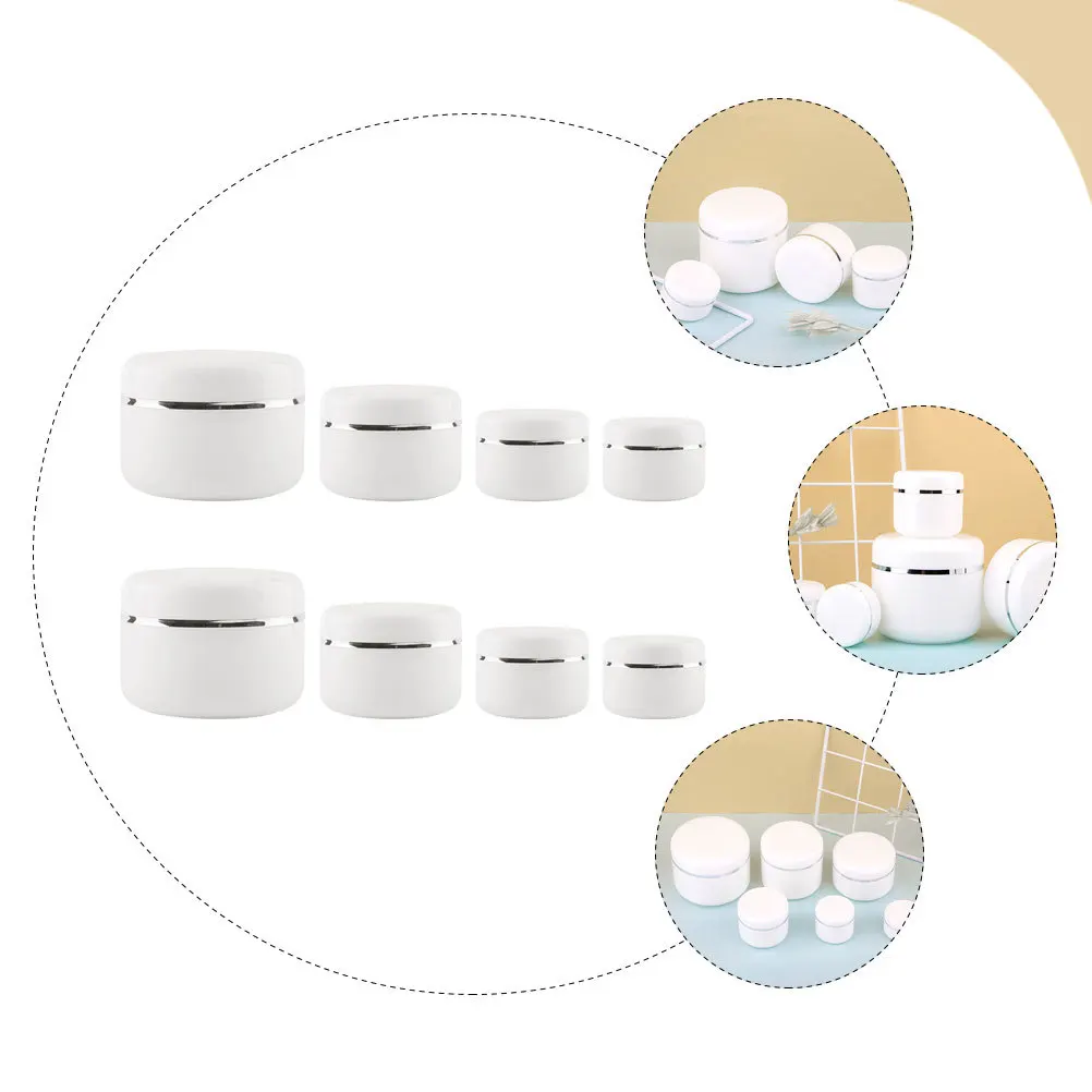 8 szt. Bezpieczne do otwierania pojemniki na krem, wielofunkcyjne dozowniki do balsamów, wytrzymałe puste pudełka na kosmetyki podróżne, słoiczki na krem do podróży.