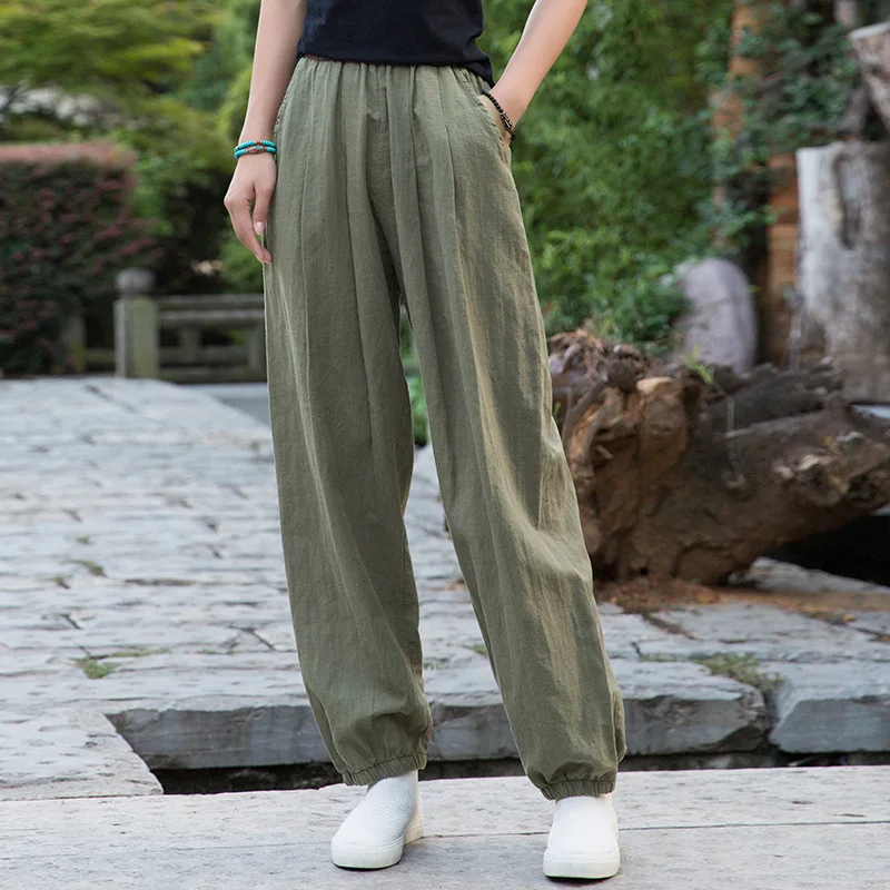 

Full Length Cotton Linen Comfortable All-match 2022 New Lantern Pants Autumn Winter Loose Retro Women Pants