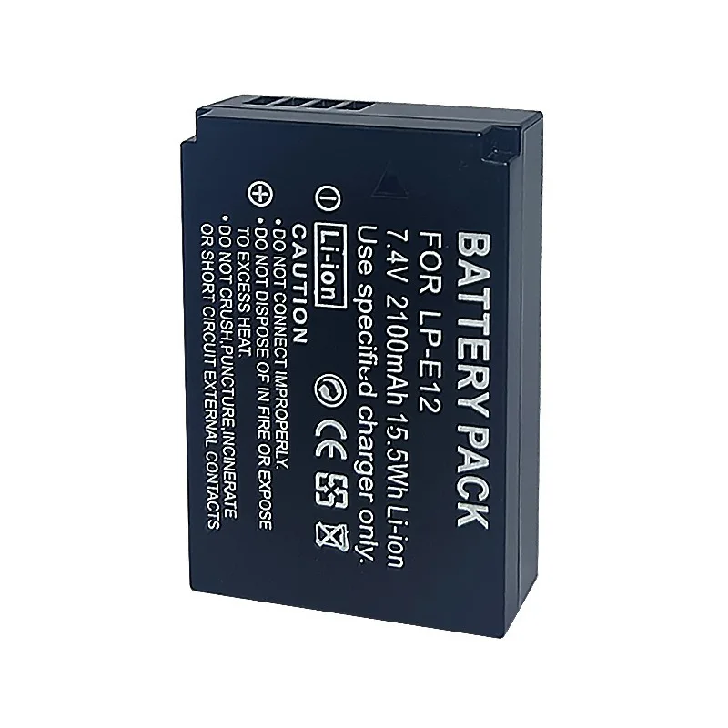 بطارية بديلة 2100 مللي أمبير في الساعة لكاميرا Canon LP-E12 متوافقة مع EOS M M2 M10 M50 100D Rebel SL1 Kiss X7 DSLR والكاميرا بدون مرآة #3