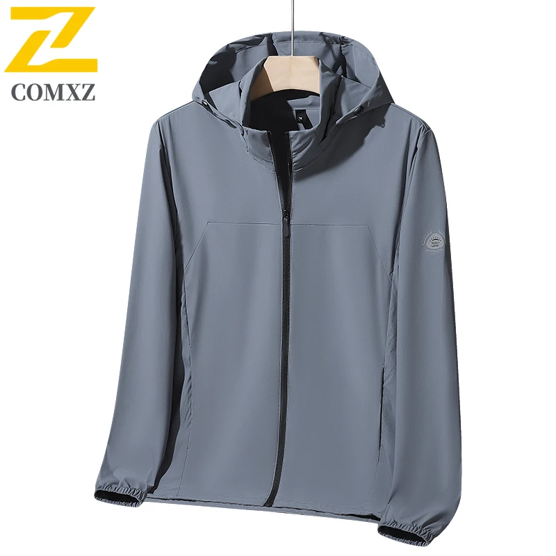 

Мужская солнцезащитная куртка из ледяного шелка, ультралегкая дышащая куртка с капюшоном UPF50 + УФ-стойкая куртка для рыбалки на открытом воздухе