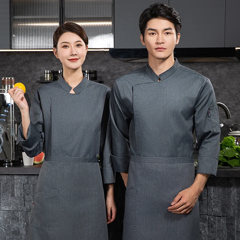 Pizzaiolo Chef Uniform Restaurant Cook Jackets  Food service  Kitchen Cooking Costume Bakery Cafe Waiter Autumn Winter Workwear