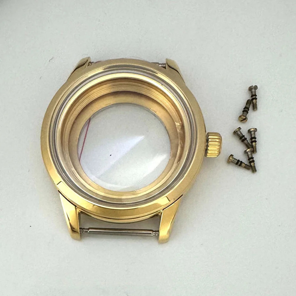 Cassa inferiore trasparente da 39 mm Guscio in PVD in acciaio 316L oro rosa per parti di orologi per la modifica del movimento NH35/ NH36/ 4R/ 7S
