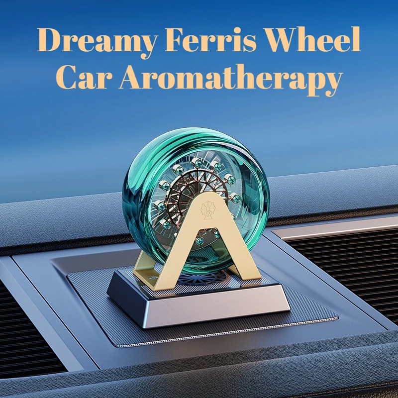 

For Universal Car Solar Powered Ferris Wheel Fragrance Perfume Odor Removal Interior Styling Auto Air Freshener Car Accessory