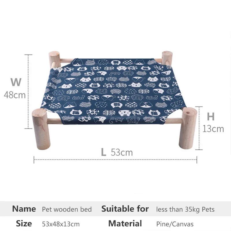 Hamaca para mascotas, cama duradera para gatos, perrera Universal extraíble lavable de madera maciza para las cuatro estaciones, suministros para el