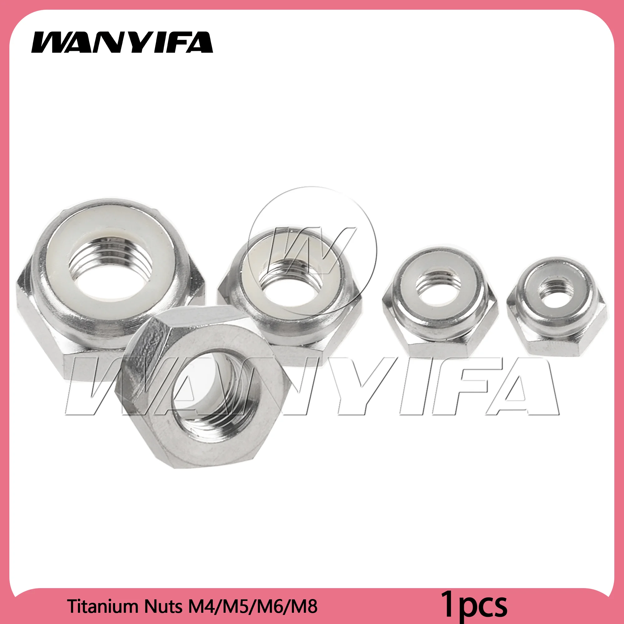 

Wanyifa Titanium Nut M4/M5/ M6/M8 External Hex Insert Nylon Lock Ti Alloy GR5 Nuts for Bike Motorcycle Car