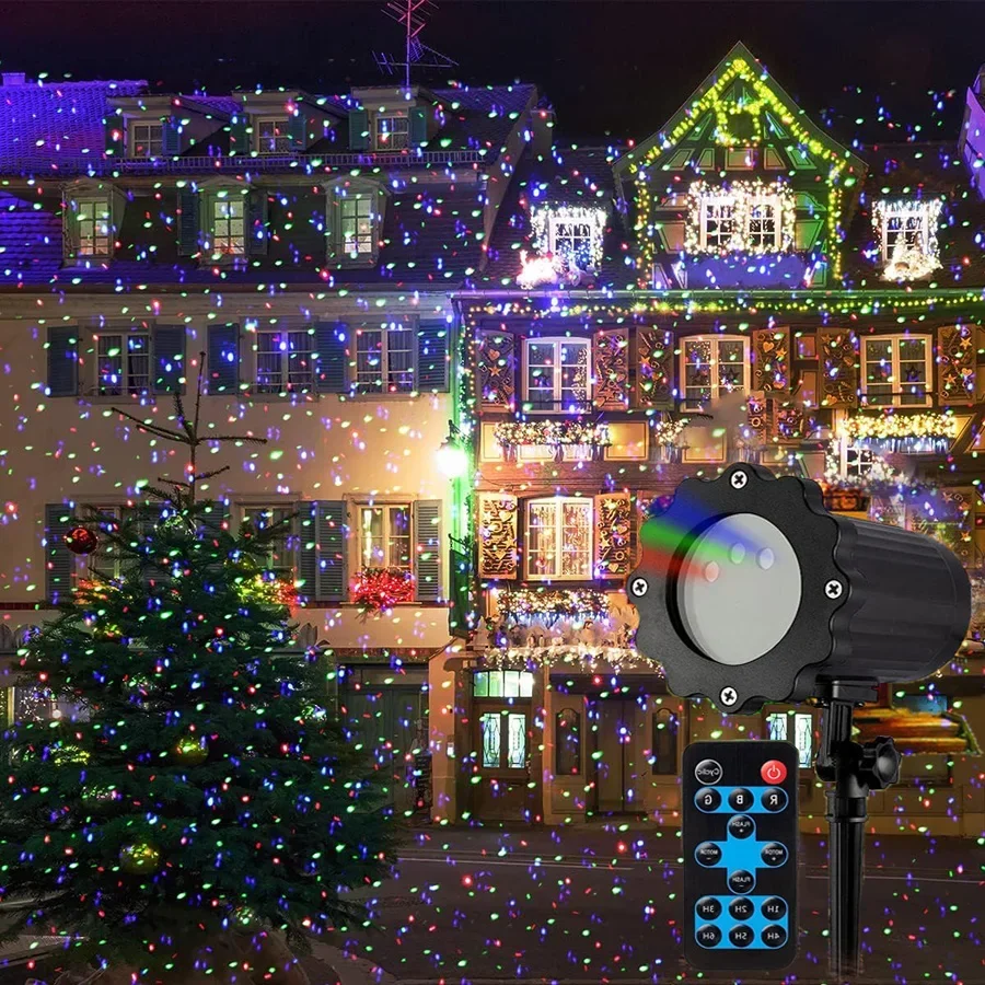 Outdoor Christmas Laser Light Moving Christmas Projector Light With Remote 3 Colors Motion Firefly Star Light Show Spotlight