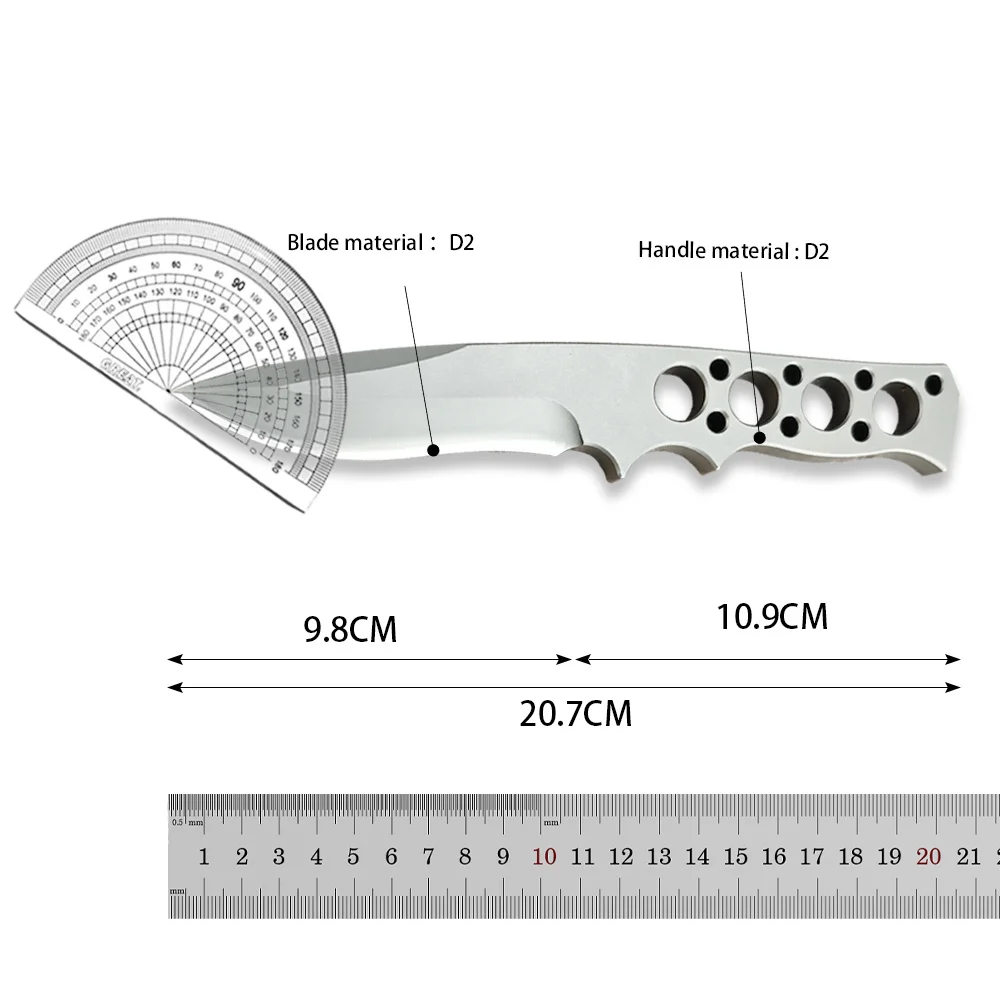 Thicken Full-tang Tactical D2 All Steel Knife Pocket Knife Fixed Blade Hunting Tools Survival Knives Self Defense Camping Knife