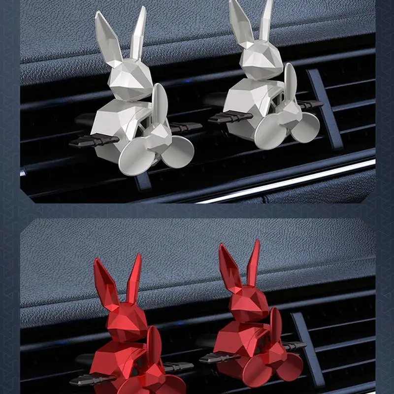 Car Air Vent Clip Geometric Rabbit Car Aromatherapy Car Air Conditioning Vent Decoration Men's and Women's Car Interior Perfume