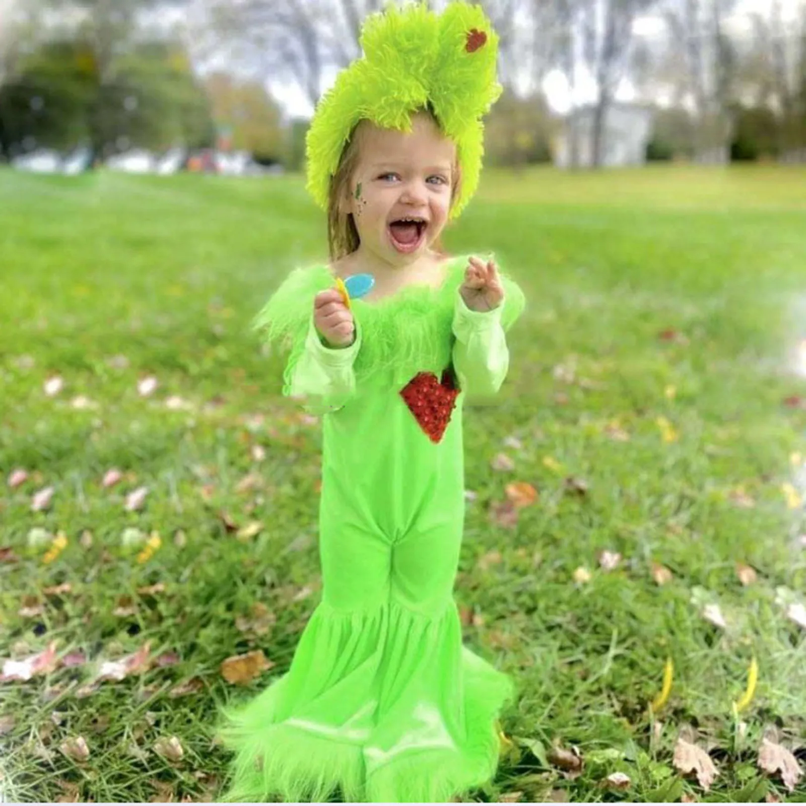 Toddler Girls Christmas Performance Elf Cosplay Christmas Red Green Jumpsuit Castle Carnival Party Santa Claus Monster Jumpsuit