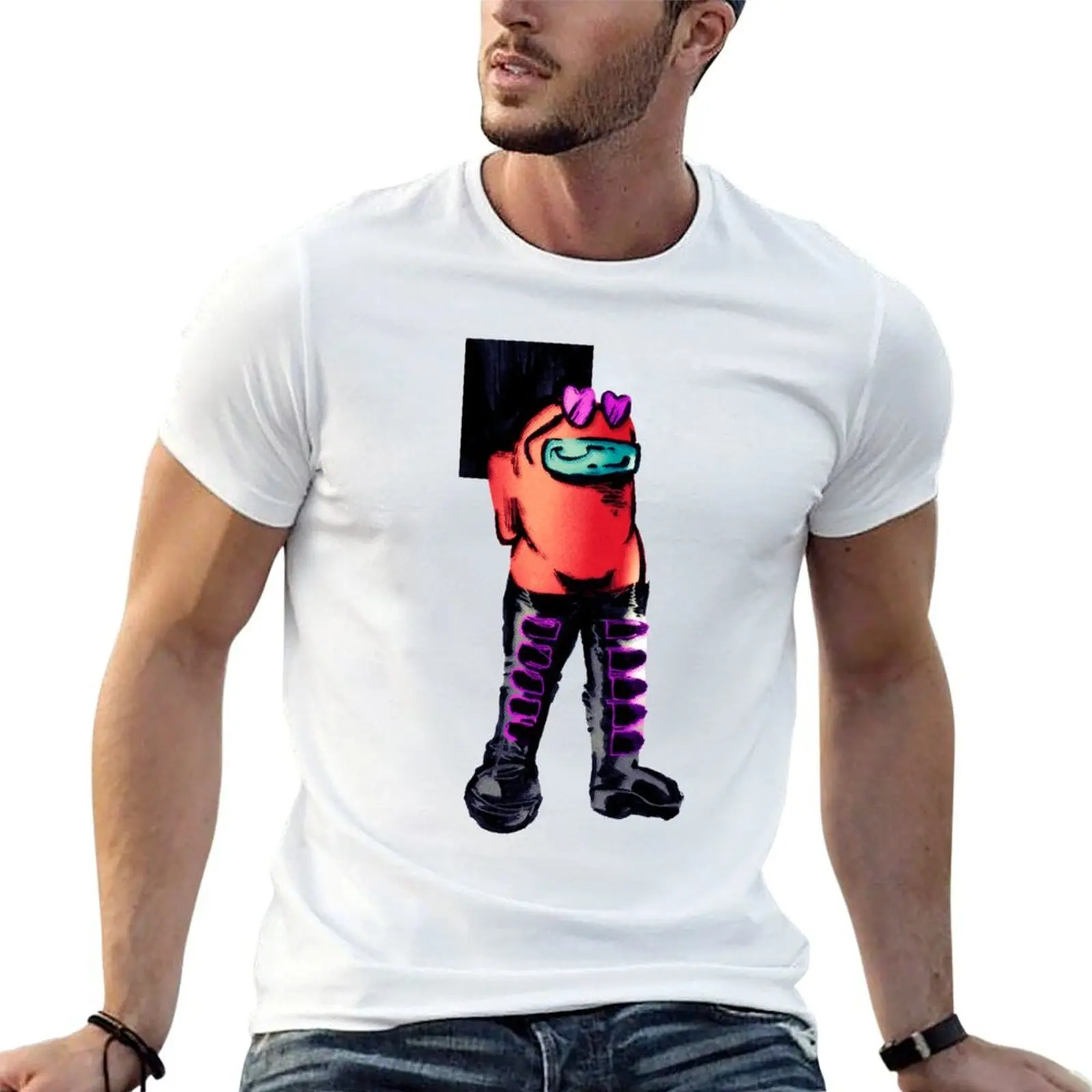 Camiseta Baddie Amogus para hombre, camisetas de anime de marca de lujo 100% algodón para hombre, camiseta de algodón