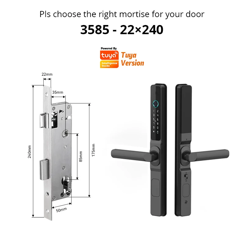Waterproof Camera Fingerprint Lock TUYA WIFI APP RFID Card Code Keyless Electronic Smart Door Lock Aluminum/Glass Sliding image 3