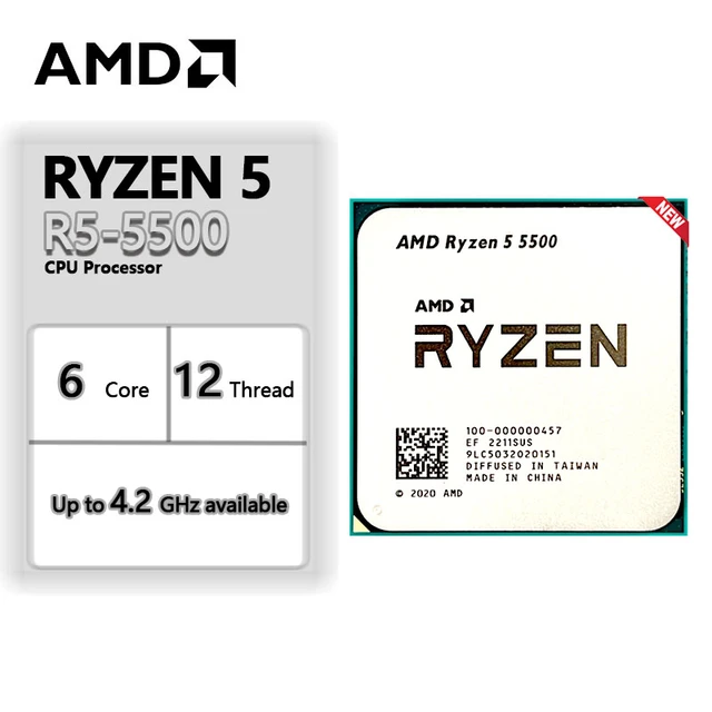 中古】AMD Ryzen 5 5500（3.6GHz/TC:4.2GHz)bulk 愉しく AM4/6C/12T/L3