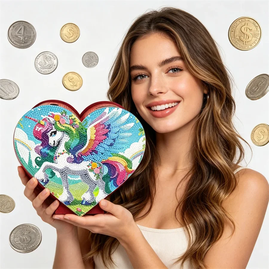 Horse saving pot Coin bill money box Diamond Painting Kits for Adults gift DIY Crystal Rhinestone Art Craft Decor Supplies craft