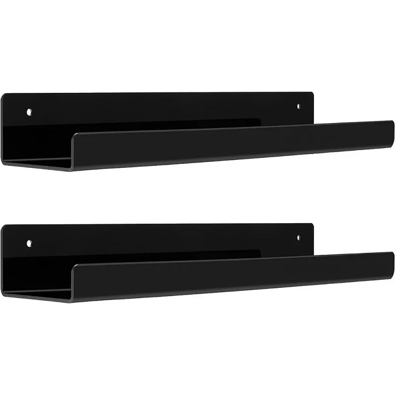 2 stücke Kunststoff Bücherregal Wand montiert schwimmende Rack für Schlafzimmer Bad Küche Veranstalter Lagerung Make-up Parfüm stehen