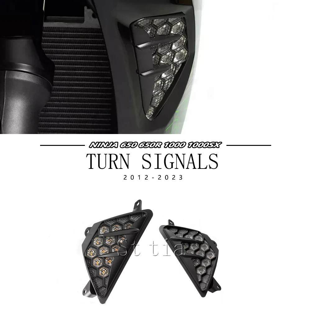 

New Motorcycle Front LED Turn Signal Indicator Flasher Light For Kawasaki Ninja 650 Ninja 650R 2012-2024 Ninja 1000 Ninja 1000SX