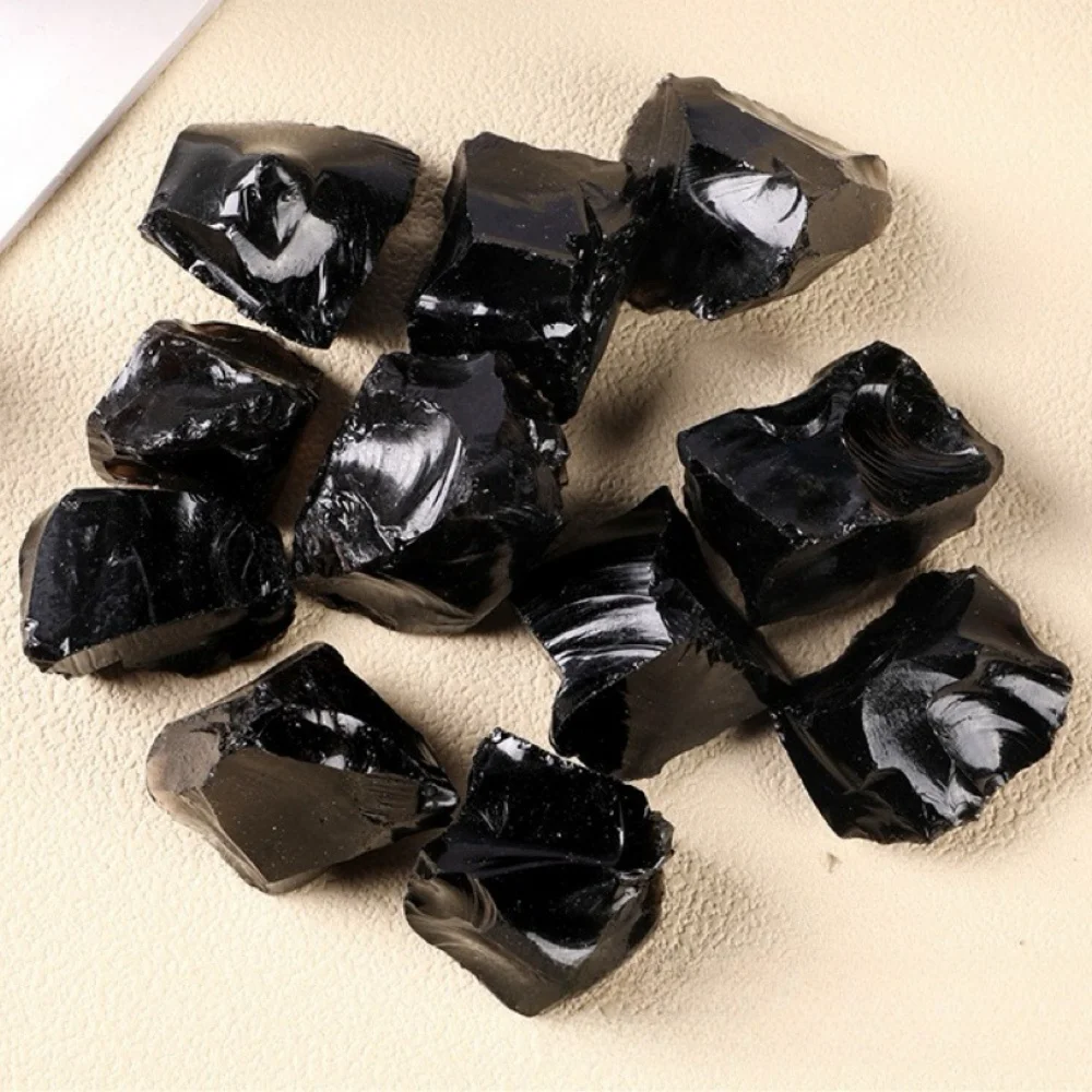 Piedra cruda de obsidiana Natural, aromaterapia Irregular, cristales curativos de cuarzo rugoso, piedras Mineral, espécimen de roca decorativa