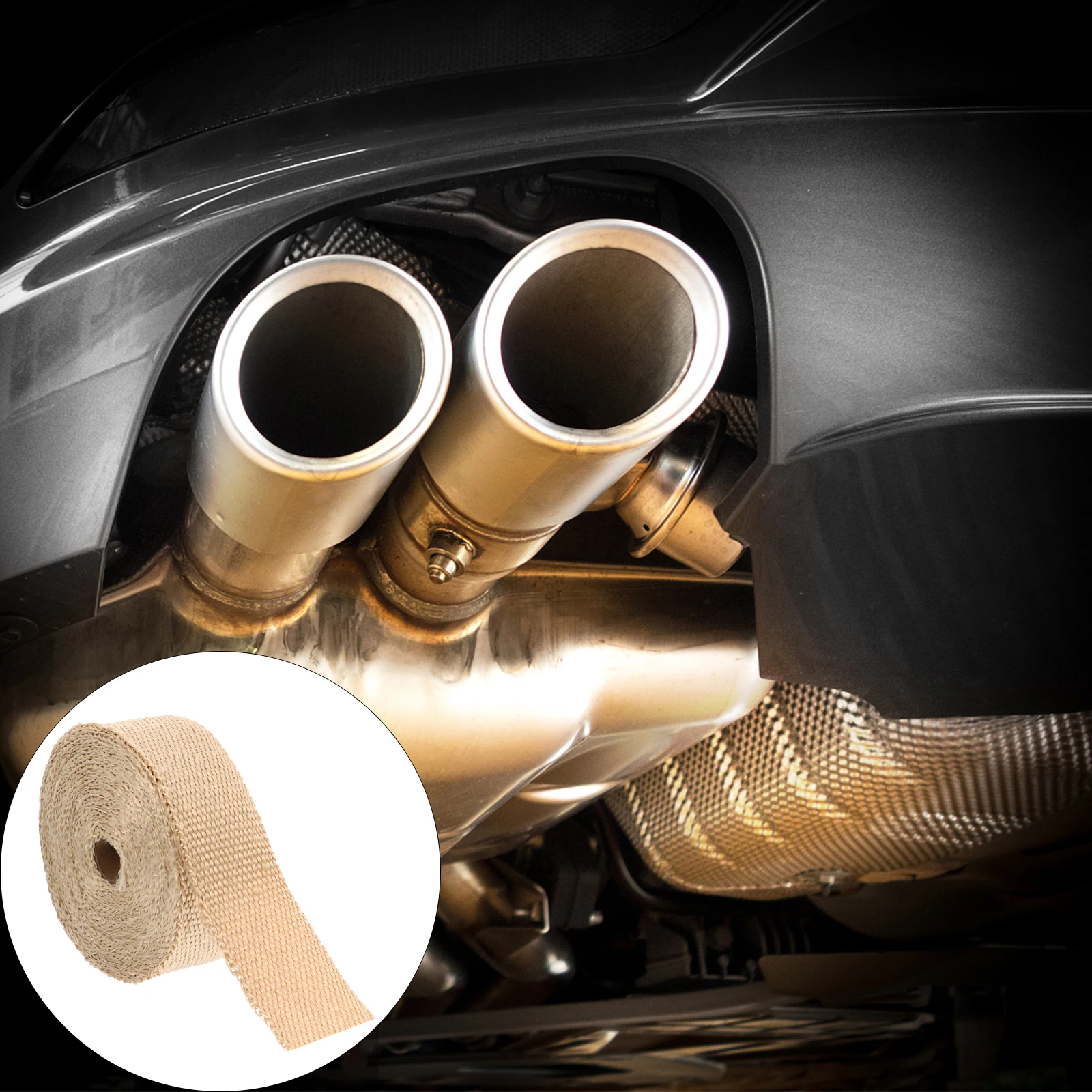 

Exhaust Pipe Heat Insulation Wrap Tape Fiberglass Motorcycle Car Engine Protection Titanium Fibre Wrap For Exhaust