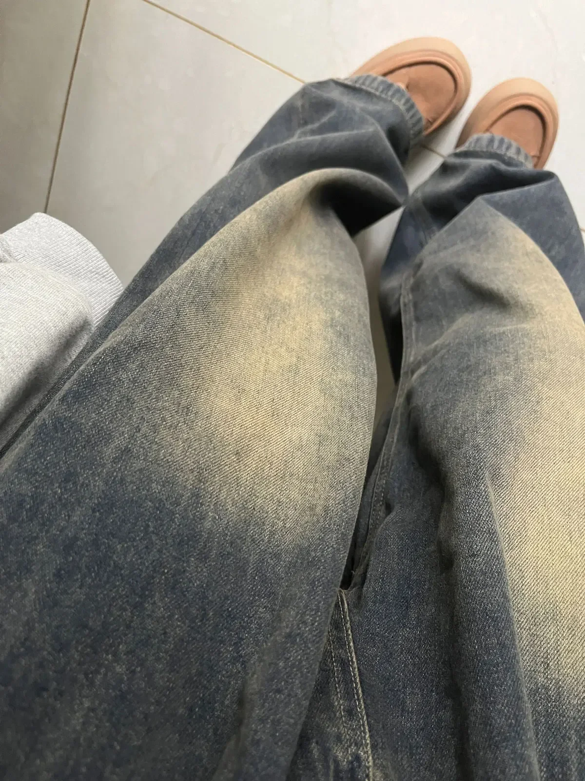 New Niche Retro Wash To Do Old High-waisted Straight Leg Skinny Jeans Women Fashion Casual Wide-leg Mop Trousers Long Pants