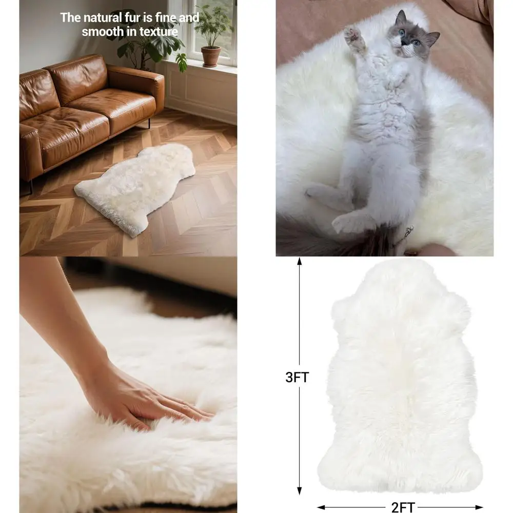 

Ковер из овечьей кожи чистого Новой Зеландии, роскошный коврик из 100% натуральной овчины для гостиной или спальни, 2x3 фута