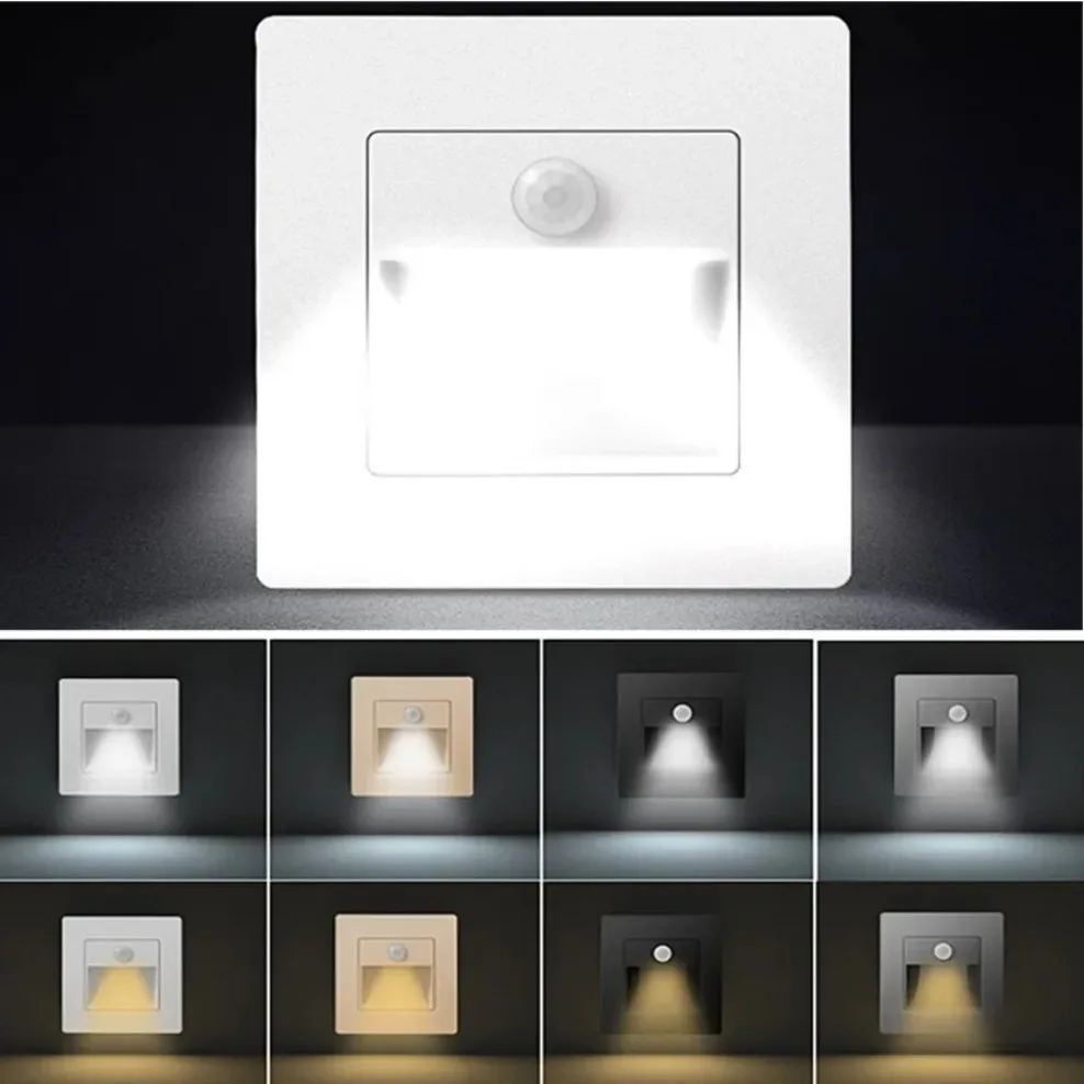 Imagem -05 - Infravermelho Motion Sensor Night Light Recesso Led Stair Step Light Lâmpada de Parede Interior e Exterior Decoração do Quarto Escada 3w