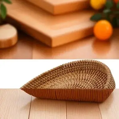 

rattan chargers for dinner plates coffee tray multi-function serving tray convenient dessert tray desktop fruit plate