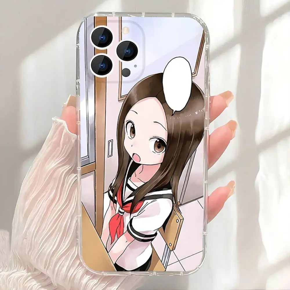 K-Karakai Jozu no t-Takagi San Handyhülle für iPhone 17,16,15,14,13,12,11 Pro,Max,Plus,X,XS,XR,SE4,E Mini Transparent Soft Cover