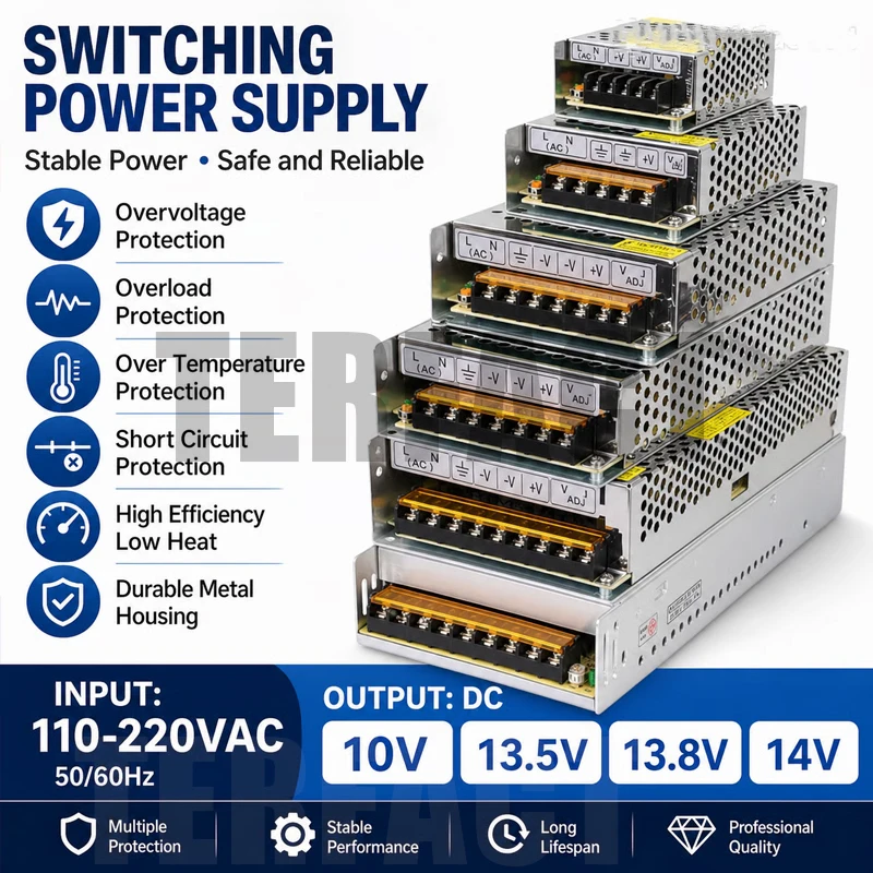 13.5V 13.8V 14V 15V 18V 20V Power Supply AC110V-220V TO 27W 70W 135W 360W 450W 10A 15A 20A 30A 2A 3A Switching Power Supply SMPS