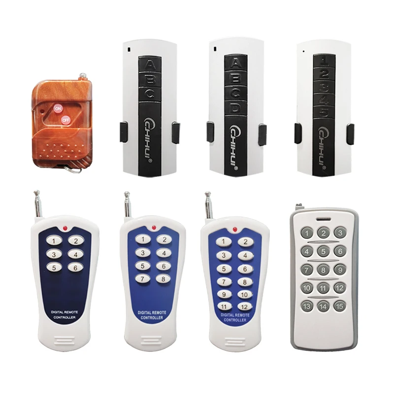 Digital Wireless Remote Control Switch 30M Zigbee Push Button ON/OFF Smart Receiver 1/3/4/5/6/8/10/12/15 Channel Transmitter