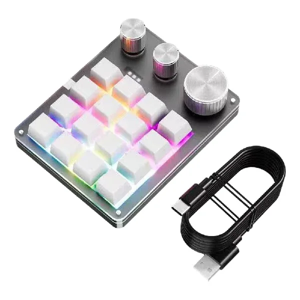 3 mode 16 key custom keyboard mechanical keypad bluetooth wired shortcut mini gaming keyboard