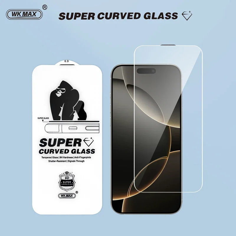 5Pcs WK MAX HD Dust Proof Screen Protector For iPhone 17 15 14 13 12 11 16 Pro Max Tempered Glass For iPhone Air XR X XS 16 Plus